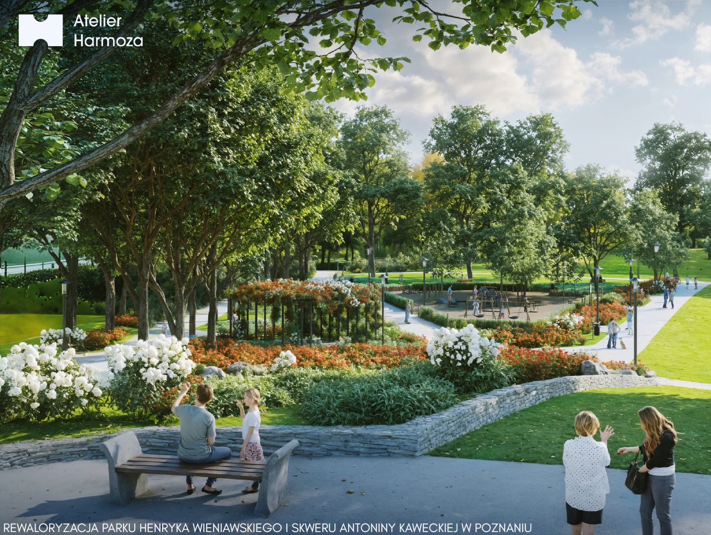 Koncepcja rewaloryzacji Parku Henryka Wieniawskiego i skweru Antoniny Kaweckiej - wizualizacja - grafika artykułu