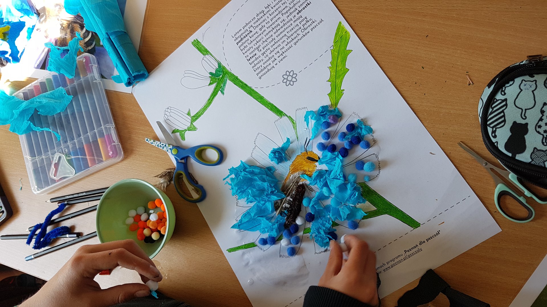 Kolorowanka wykonana przez dzieci na warsztatach - grafika artykułu