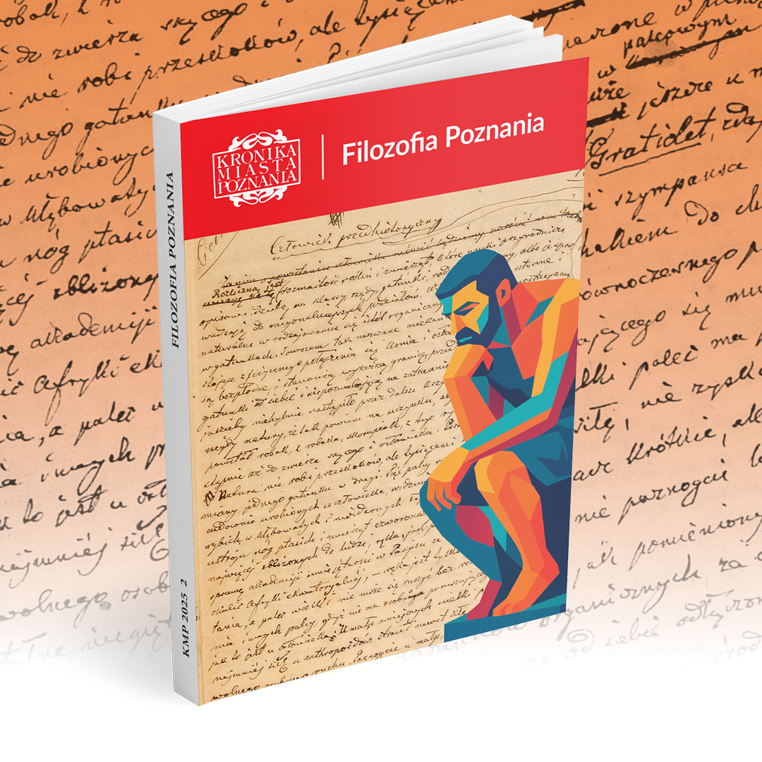 Okładka "Kroniki" przedstawia posąg myśliciela. W tle grafiki fragment filozoficznego dzieła.