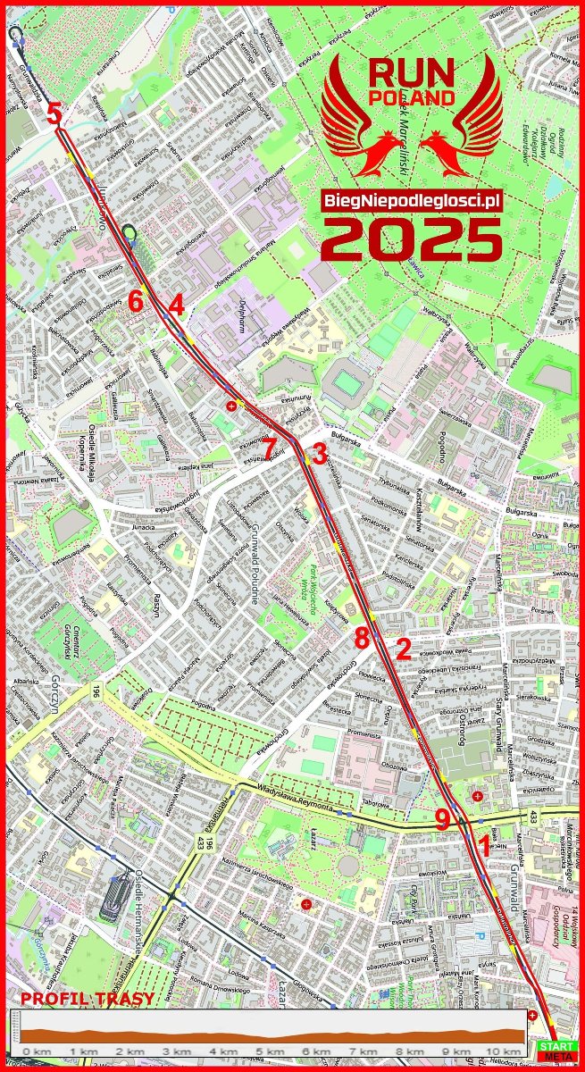 Trasa 10. Biegu Niepodległości w Poznaniu