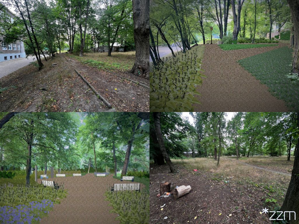 Zdjęcia i wizualizacje skweru przy ul. Widnej