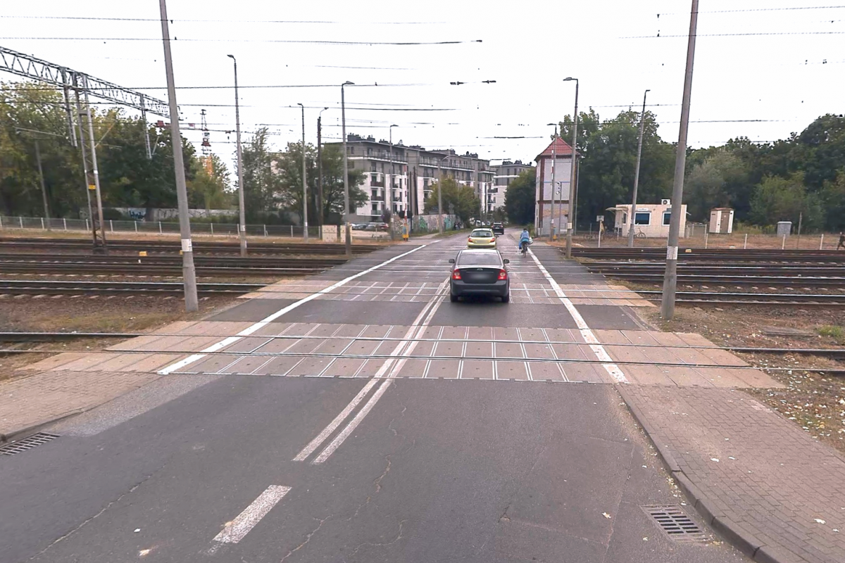 Zdjęcie przejazdu kolejowego w ciągu ul. Krańcowej