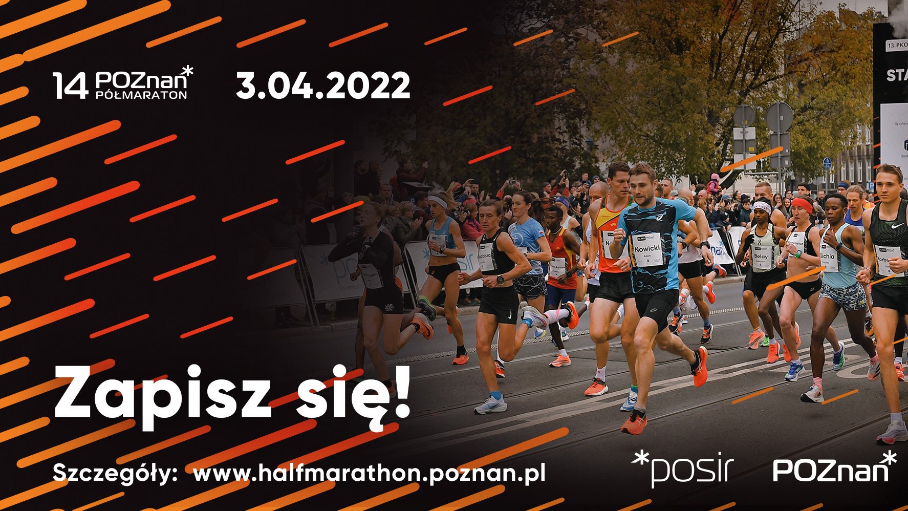 Grafika informująca o możliwości zapisów do 14. Poznań Półmaratonu - grafika artykułu