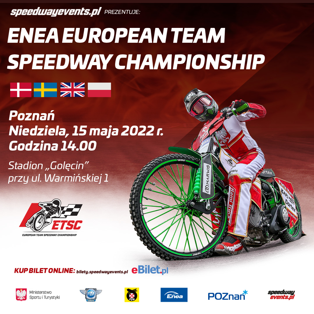 Plakat promujący Enea European Team Speedway Championship, informacje z plakatu zawarte w tekście - grafika artykułu