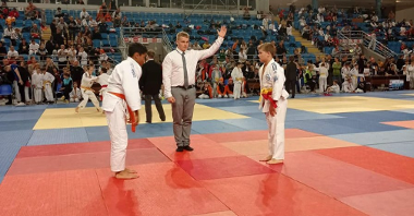 Walka zawodnika PGE Akademii Judo podczas Turnieju Judo Sensei Płock