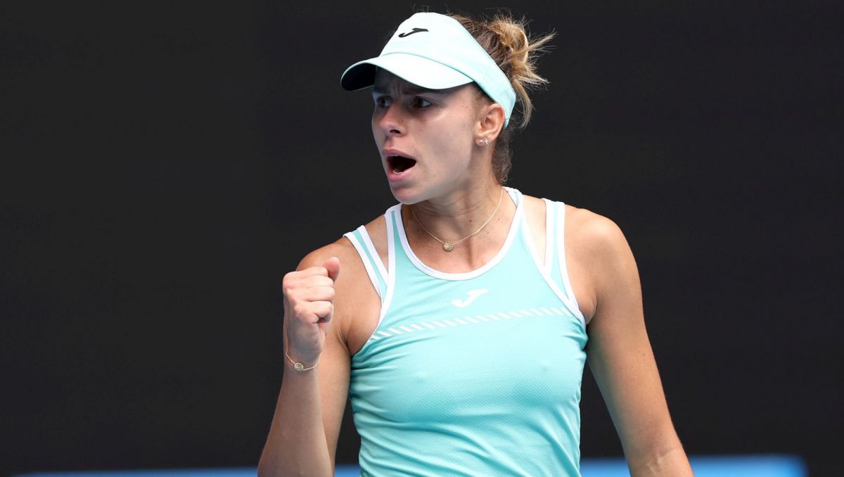 Magda Linette w ćwierćfinale Australian Open, fot. Getty Images - grafika artykułu