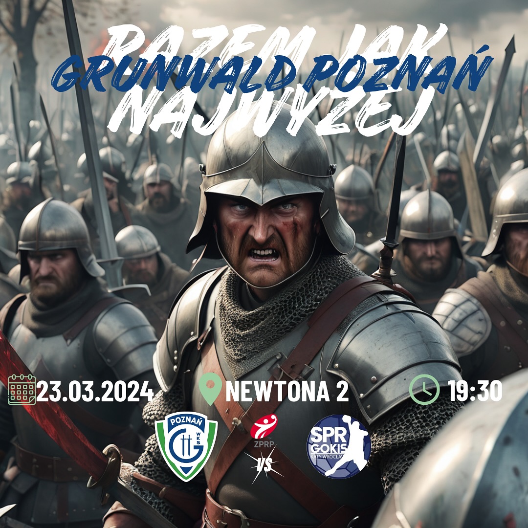Plakat meczowy WKS Grunwald Poznań - SPR GOKiS Kąty Wrocławskie - grafika artykułu