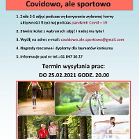 Plakat z informacjami o wydarzeniu. Na dole zdjęcia osób wykonujących różne aktywności sportowe.