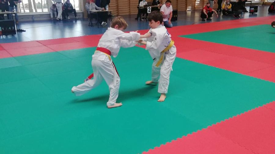 Zawodnicy judo podczas walki - grafika artykułu