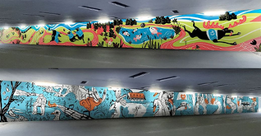 Projekt muralu, który w najbliższym czasie pojawi się w tunelu pod ul. Niestachowską fot. POSiR