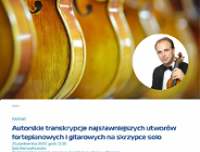 Wykład otwarty: "Autorskie transkrypcje najsławniejszych utworów fortepianowych i gitarowych na skrzypce solo"