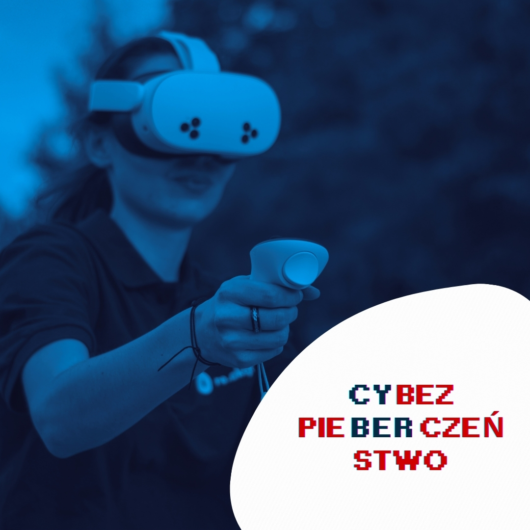 Osoba w goglach VR - grafika artykułu