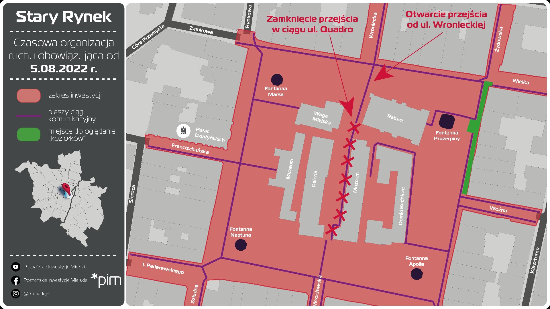 Mapa organizacji ruchu pieszych na Starym Rynku - grafika