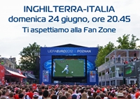 Inghilterra-Italia, ti aspettiamo alla Fan Zone
