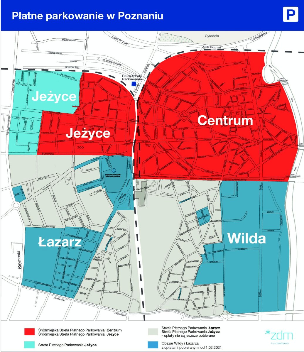 Map of the parking zones