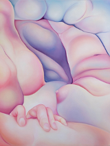 Abstrakcyjne tło, które przedstawia różnokolorowe fale. Przypominają one materiał.