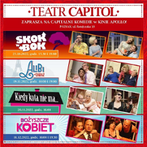 Baner z nazwą wydarzenia i zdjęciami aktorów.