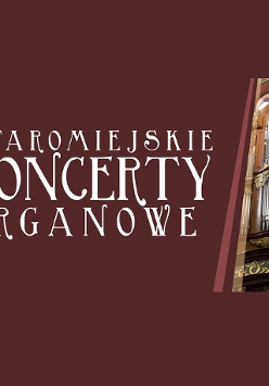 Baner promujący wydarzenie. Nazwa wydarzenia i zdjęcie organów.
