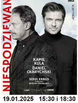 Baner promujący wydarzenie. Nazwa wydarzenia i zdjęcie artystów.