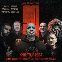 Baner promujący wydarzenie. Nazwa wydarzenia i zdjęcie artystów.