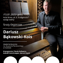 Baner promujący wydarzenie. Nazwa wydarzenia, data i zdjęcie Artysty.