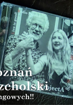 Baner promujący wydarzenie. Okładka płyty ze zdjęciami artystów.