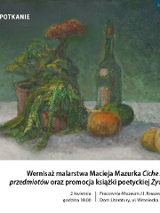 Obrazek do wydarzenia przedstawia martwą naturę utrzymaną w ciemnozielonych barwach.