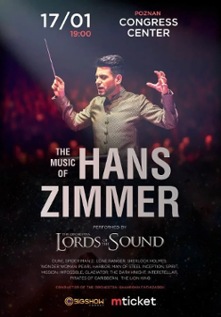 Baner promujący wydarzenie. Nazwa wydarzenia, data i zdjęcie dyrygenta.