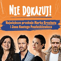 Baner promujący wydarzenie. Nazwa wydarzenia i zdjęcie artystów.