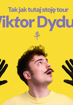 Baner promujący wydarzenie. Nazwa wydarzenia i zdjęcie artysty.