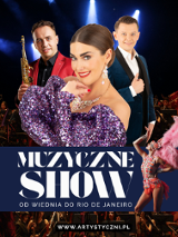 Baner promujący wydarzenie. Nazwa wydarzenia i zdjęcie artystów.