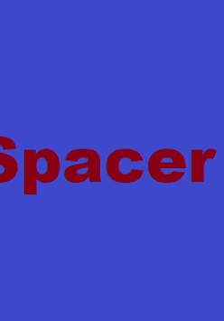 Na niebieskim tle czerwony napis Spacer.