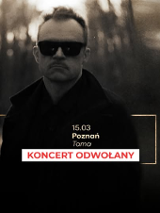 Baner promujący wydarzenie. Nazwa wydarzeania i zdjęcie osoby artystycznej.