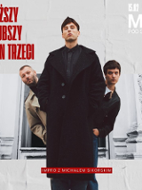 Baner promujący wydarzenie. Nazwa wydarzeania i zdjęcie osób artystycznych.