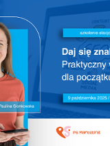 Grafika zapraszająca na szkolenie Daj się znaleźć w Google: praktyczny warsztat SEO dla początkujących.