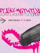 Plakat, na różowym tle, męska stopa, która wpada w sidła, dookoła napisy informujące o wydarzeniu.