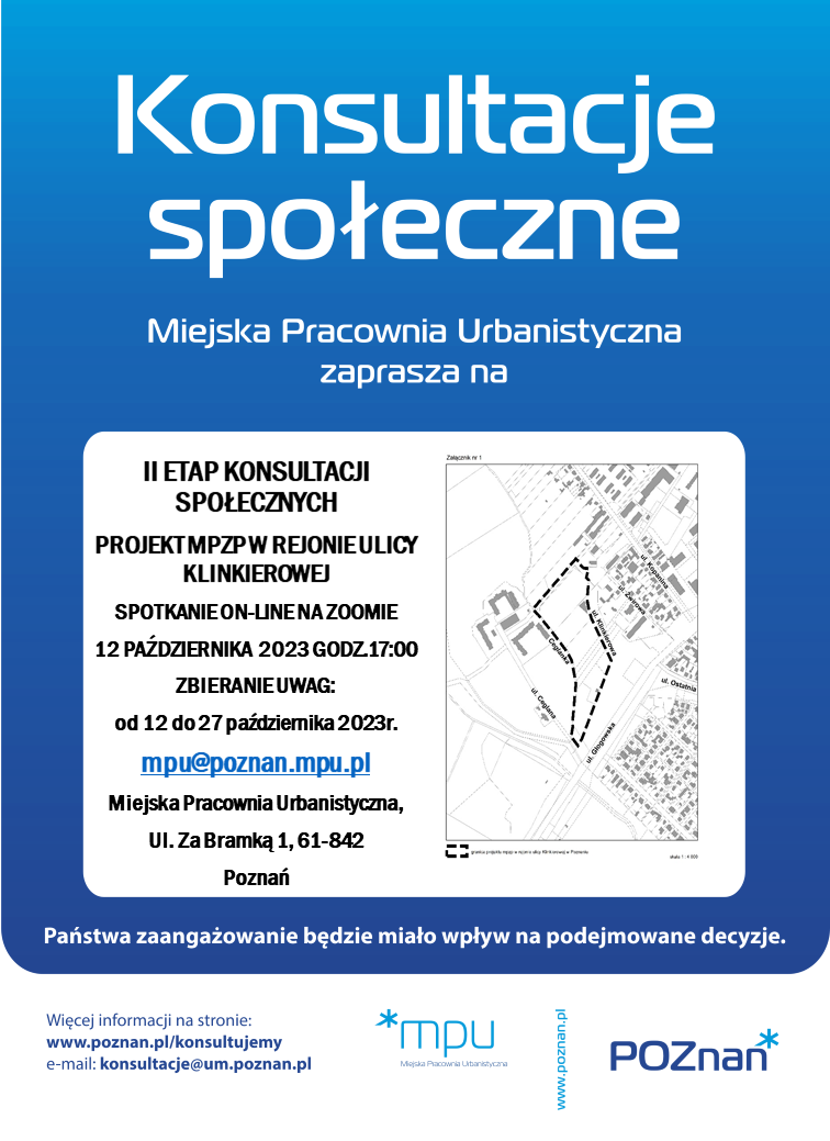 Grafika granicy planu mpzp 'rejon ulicy Klinkierowej w Poznaniu