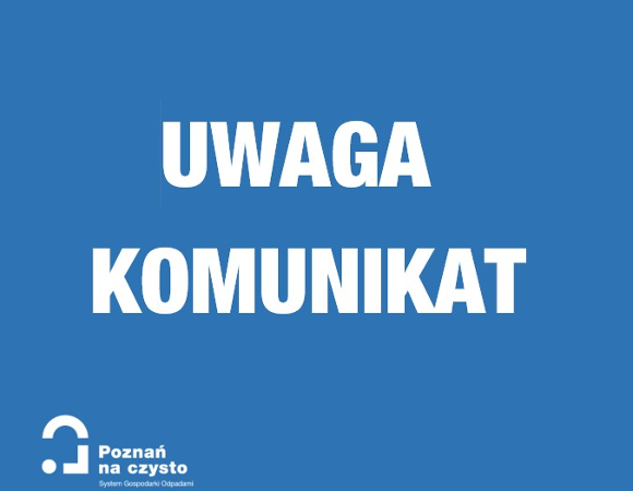 Grafika jest planszą z napisem UWAGA KOMUNIKAT