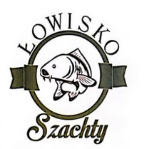 Ryba w kółku, a dokokła napisy "Łowisko Szachty".