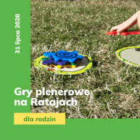 Obrazek promuje wydarzenie gry plenerowe na Ratajach.