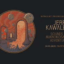 Psychodeliczny obrazek w kole po lewej stronie, po prawej informacje o wydarzeniu.