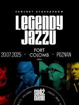 Plakat, reklamujący koncert kwartetu Spóźnieni. Na czarnym tle zdjęcia czterech artystów, każde zdjęcie ma nałożony inny kolor filtra. Nad zdjęciami napisy, które informują o wydarzeniu.