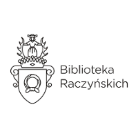 Logo przedstawia tarczę i hrabiowską koronę, nad nią rogi jelenia, między którymi stoi panna z przepaską na głowie, oburącz trzymająca się rogów. Po prawej stronie logotypu umieszczono w dwóch wersach napis: Biblioteka Raczyńskich.