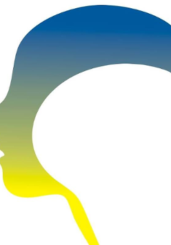 Logotyp Make Sense Run&Walk 2025 - niebiesko-żółta sylwetka głowy