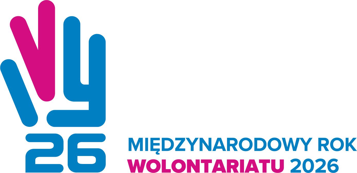 Niebiesko-fioletowy logotyp inicjatywy przedstawiający pierwsze litery jej angielskiej nazwy "I", "V", "Y" i "26"