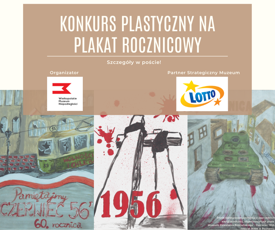 Trzy rysunki przedstawiające: tramwaj, krzyże poznańskie, czołg - grafika artykułu