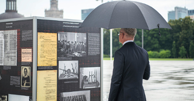 Galeria zdjęć przedstawia uroczystość otwarcia wystawy "Poznański Czerwiec 1956. Oblicza buntu i jego pamięć" w Warszawie.