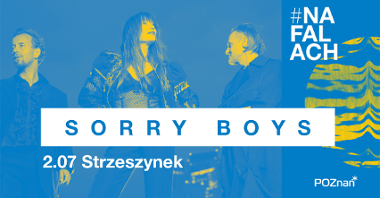 Plakat sorry Boys utrzymany w niebiesko-żółtej tonacji