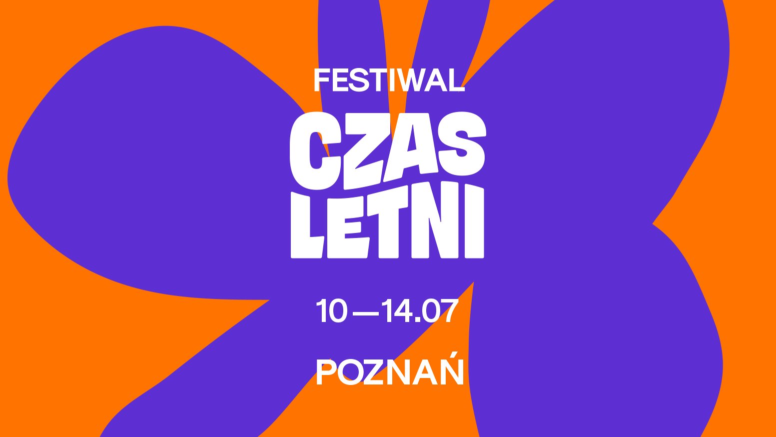 Pomarańczowe tło z fioletową plamą.