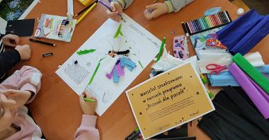 Kolorowanki wykonane przez dzieci na warszttach "Przygoda z zapylaczami"